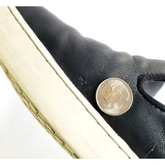 BIRDIES The Swift Black Leather Slip On Sneakers Sz 6.5 Flat White Soles - Picture 13 of 15